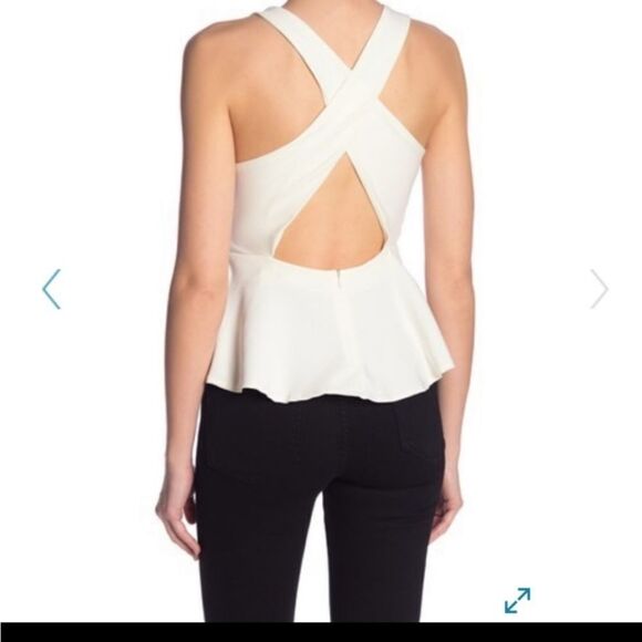 Lovers + Friends Dee Elly Deep V Neck Peplum Top Size XS - Picture 2 of 8